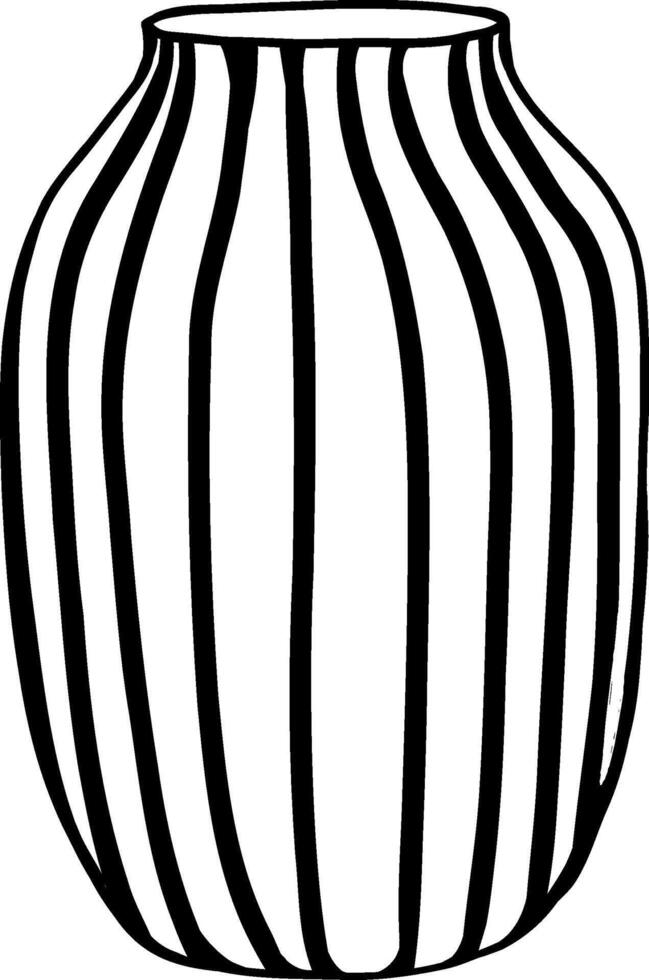 PrintStriped vase in doodle style vector