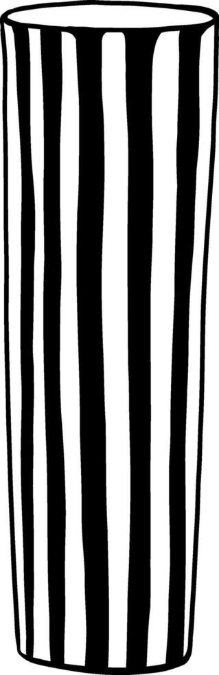 tall striped vase in doodle style vector
