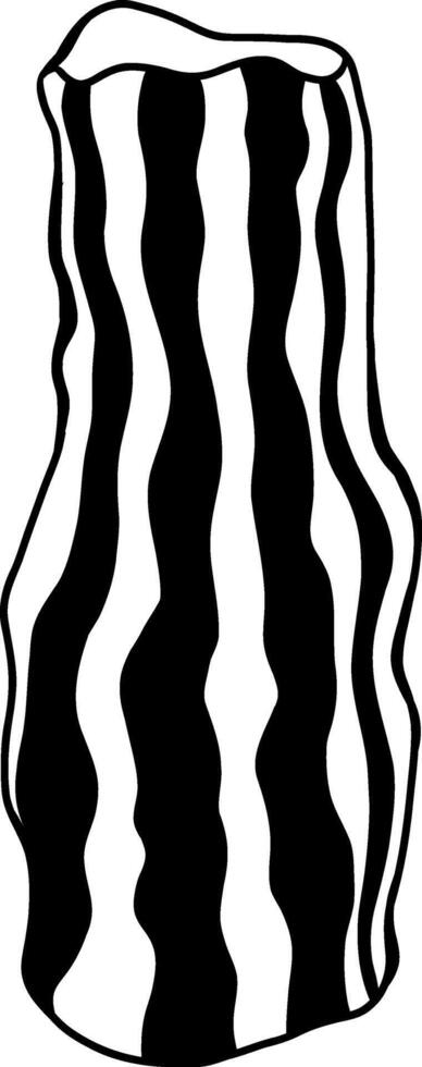 Cute striped vase in doodle style vector