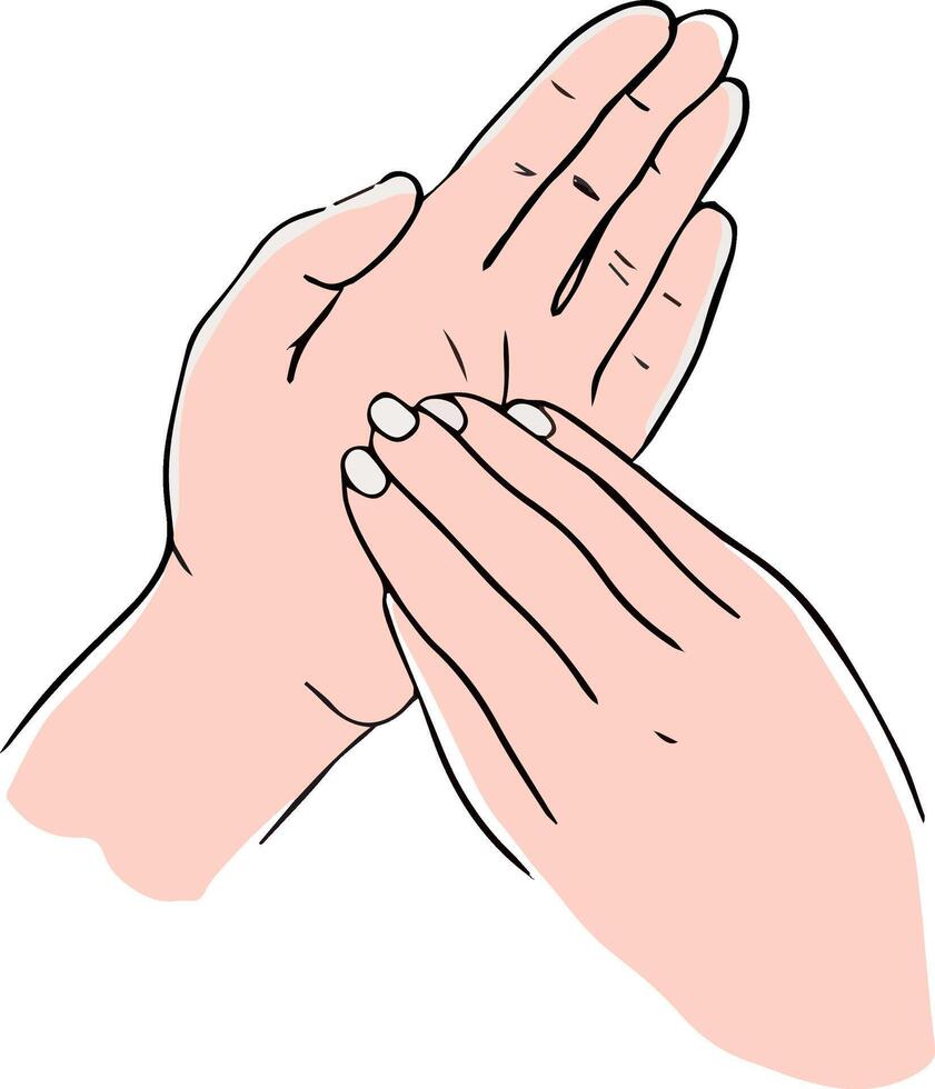 Proper hand washing. Hand-drawn hand washing illustration vector