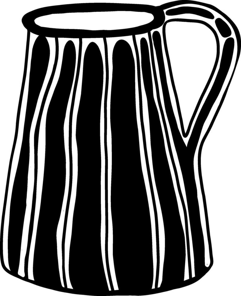 rustic striped vase in doodle style vector