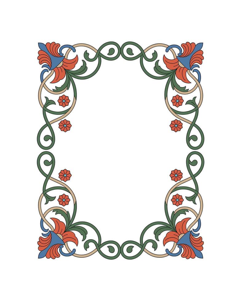 Ornate floral frame design element vector