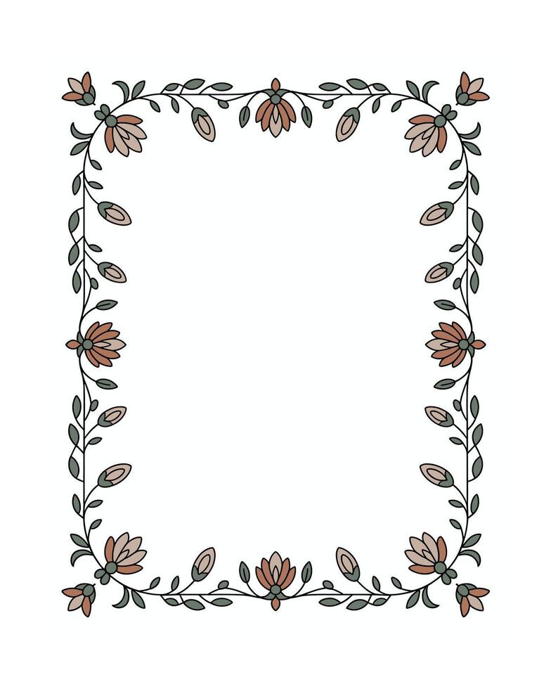 Floral frame border design element for invitation cards vector