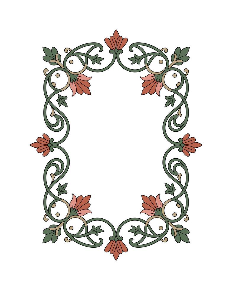 Ornate frame border design element vector