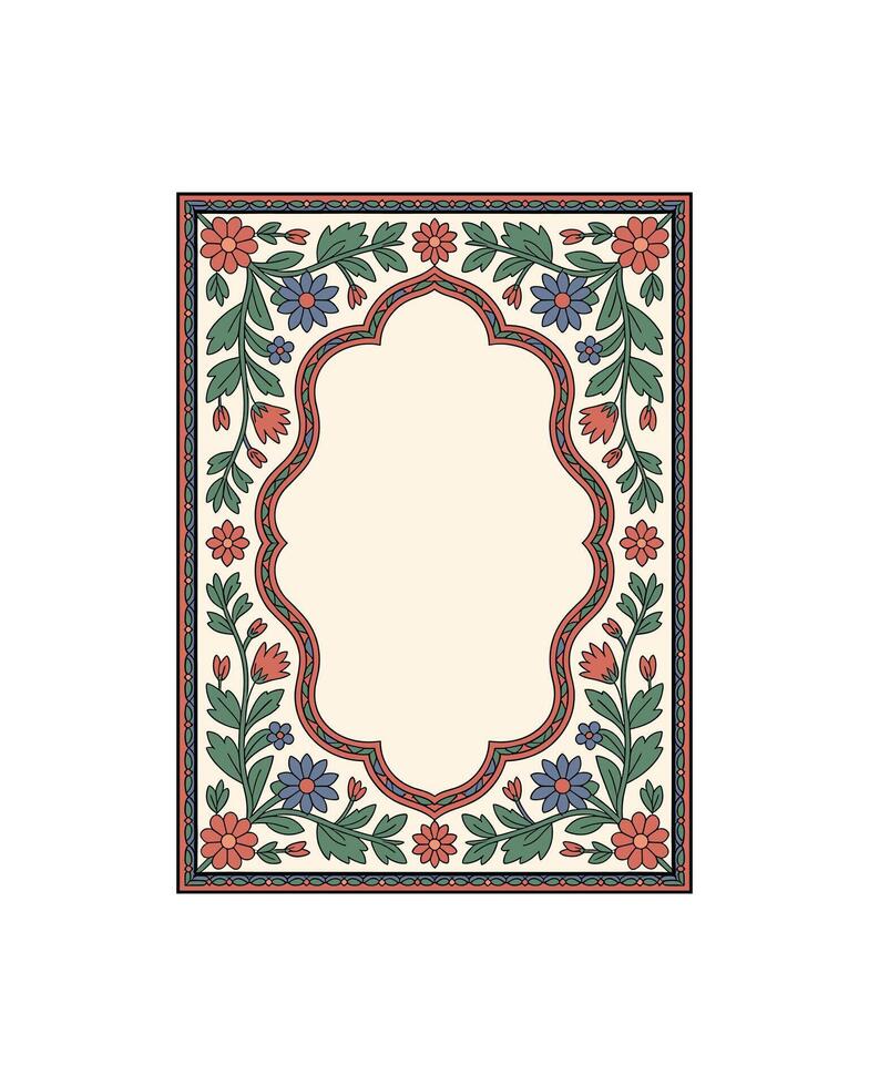 Floral frame border design element for invitation card vector