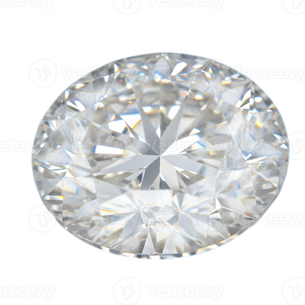 An Isolated Round Cut Diamond Sparkling on a Transparent Background png