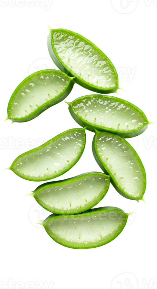 Aloe Vera Slices Stacked on Transparent Background for Health Benefits png
