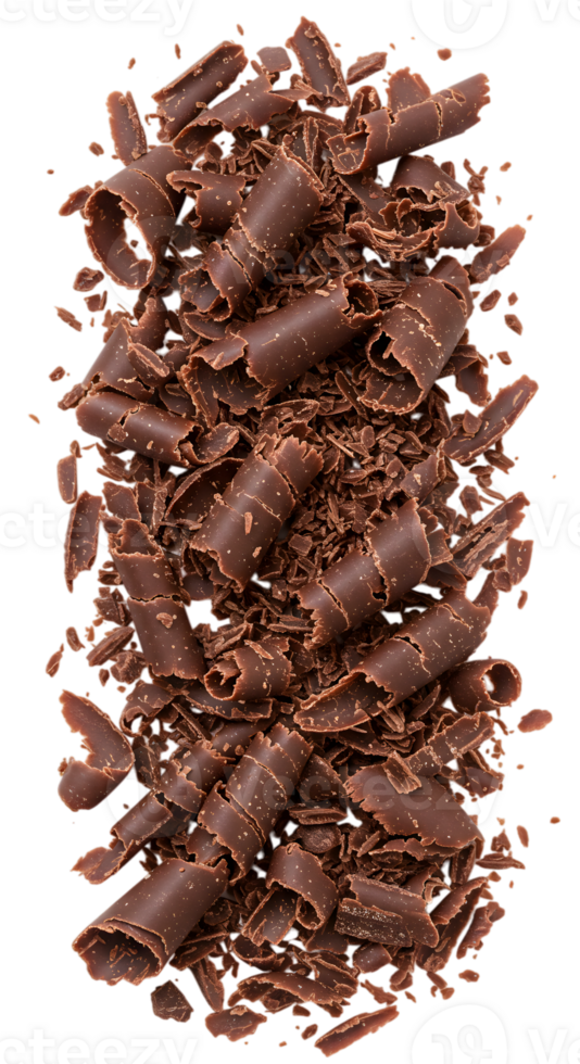 Delicious Chocolate Curls Isolated on Transparent Background for Design Elements png
