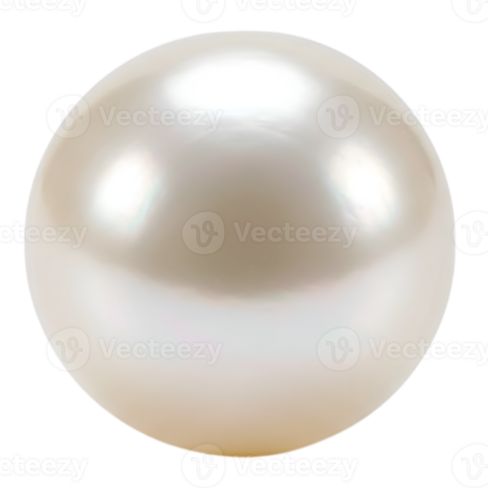 Luminous single pearl close up shot on transparent background, with captivating iridescence and smooth texture for an elegant design element png