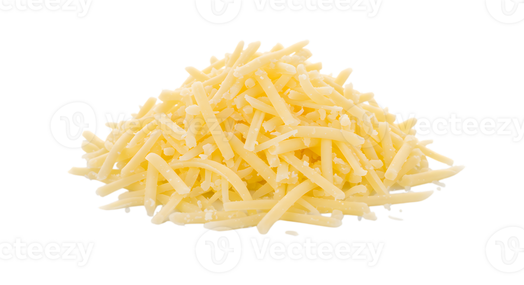 Heap of Shredded Cheddar Cheese Isolated on Transparent Background png
