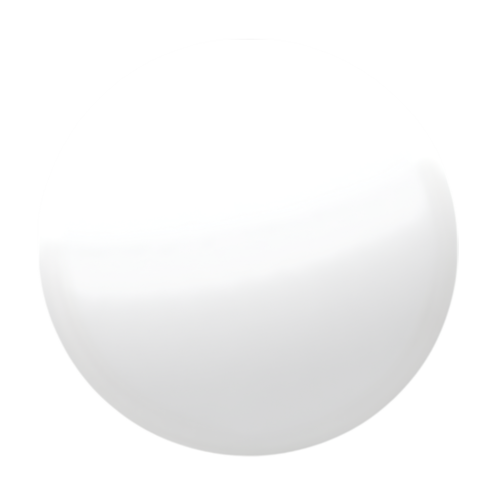 A Simple White Sphere with Subtle Shading and Soft Reflections on Transparent Background png