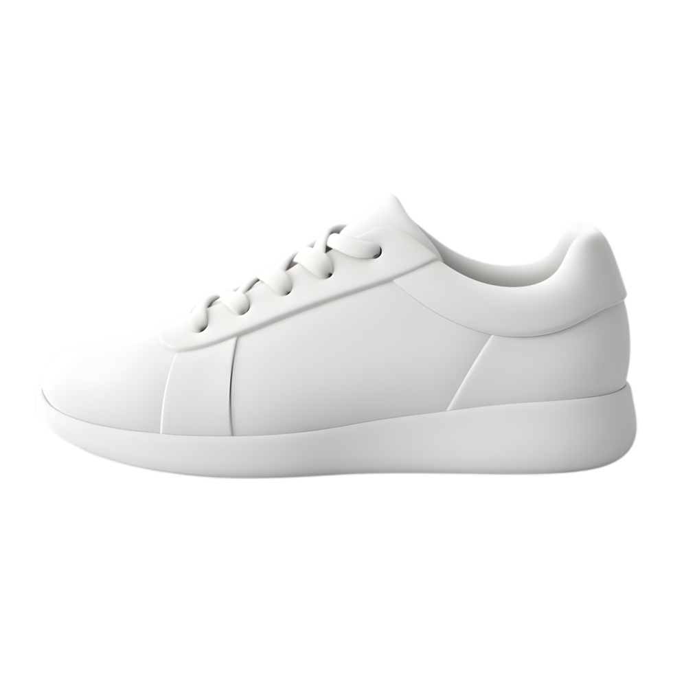 Clean white sneaker mockup on transparent background for design projects png