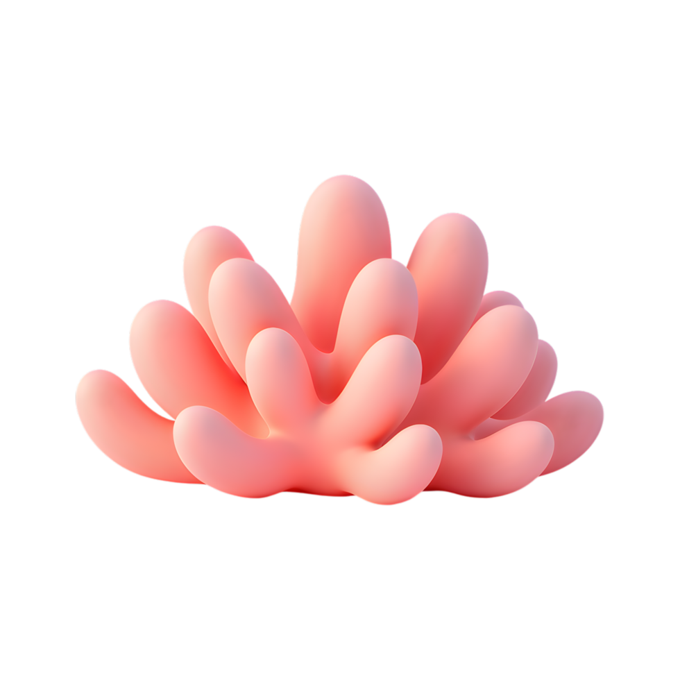 Captivating 3D Render of a Soft Pink Abstract Organic Shape on Transparent Background png