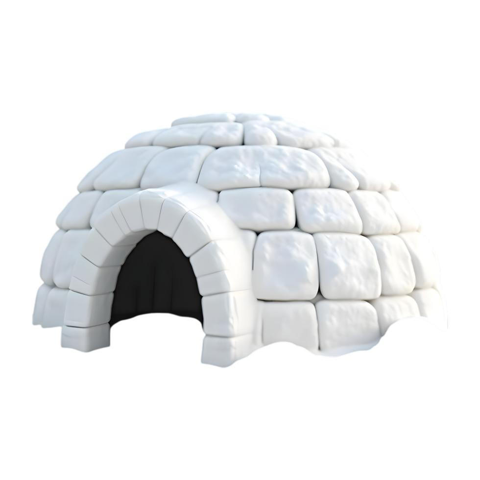 A minimalist igloo illustration on transparent background, a symbol of survival in the arctic png
