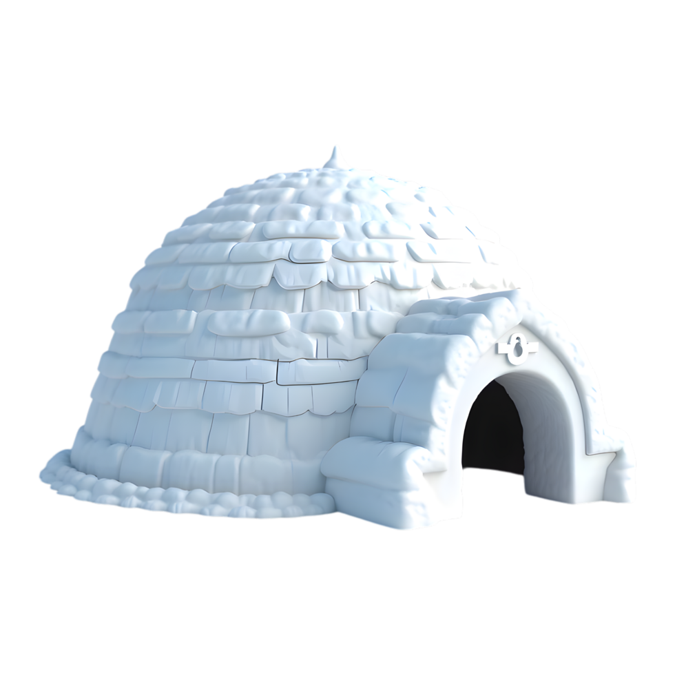 A winter refuge, a pristine igloo standing tall, a symbol of arctic survival and ingenuity against harsh conditions, Transparent background png