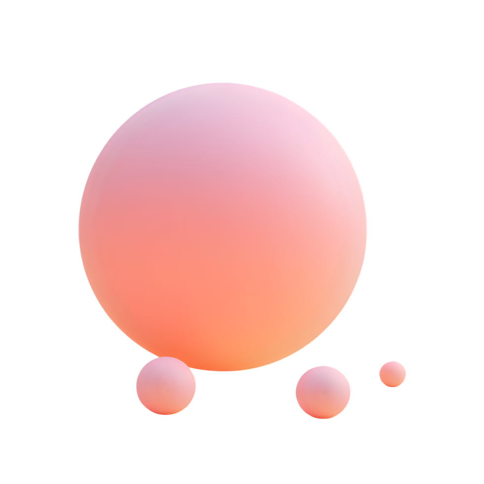 Abstract 3D Render of Spheres with Gradient Colors on Transparent Background png