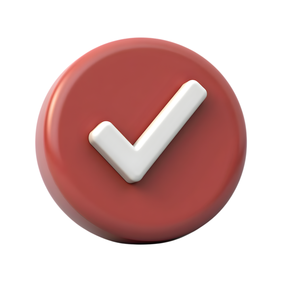 Check Mark Symbol Design, Acceptance Concept Illustration, Round Shape and Smooth 3D Sign png