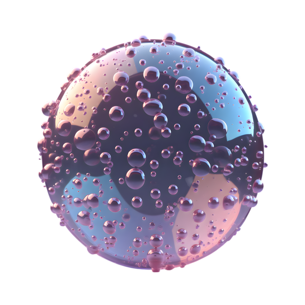 Abstract Sphere with Bubbles on Transparent Background for Designs png