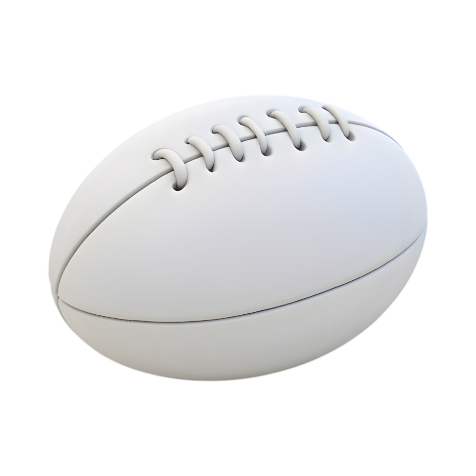 Isolated white american football with laces on transparent background png