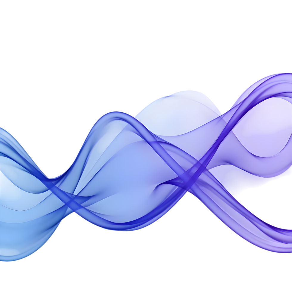Elegant flowing wave design with translucent gradient colors on transparent background png