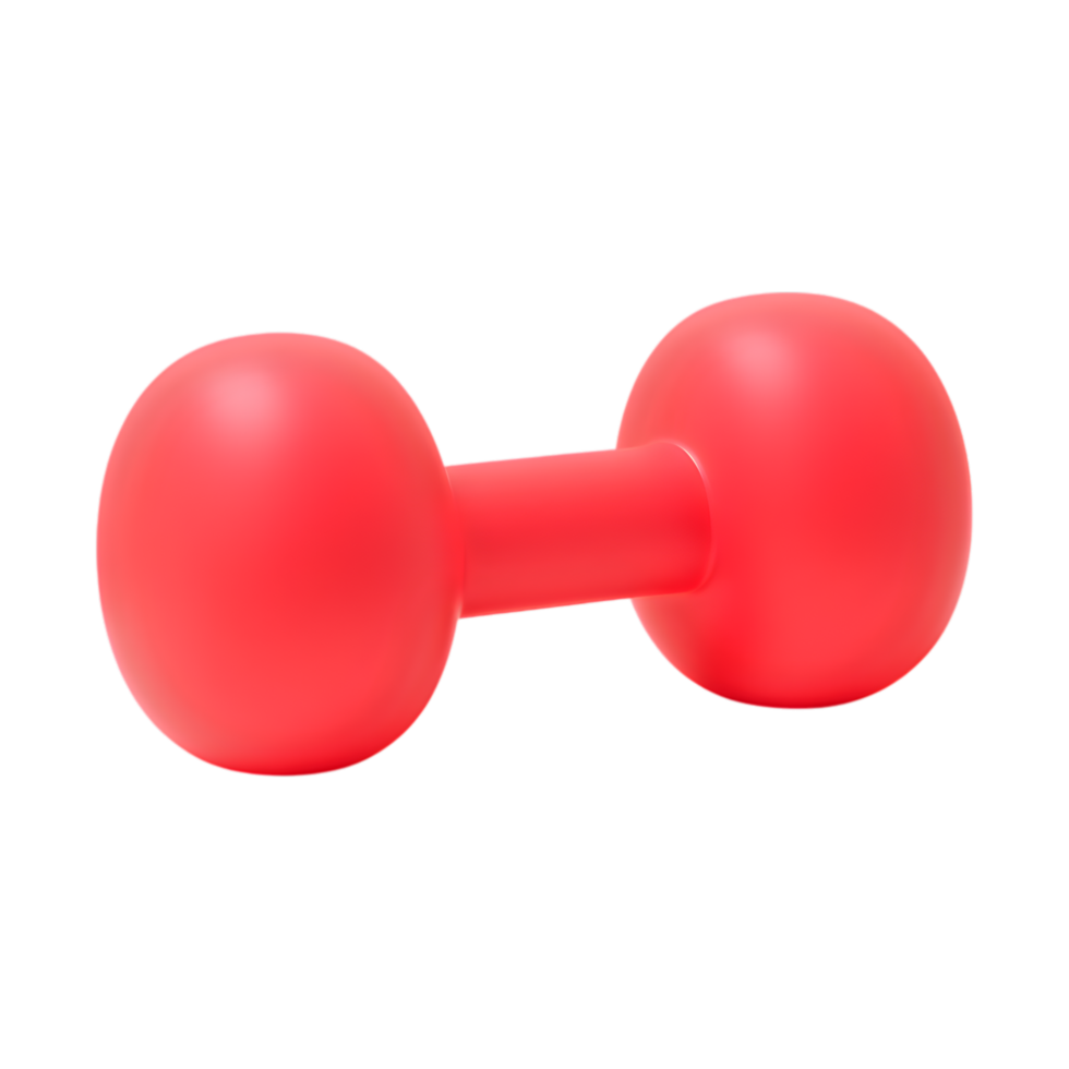 Realistic Red Dumbbell Exercise Equipment Isolated on Transparent Background png