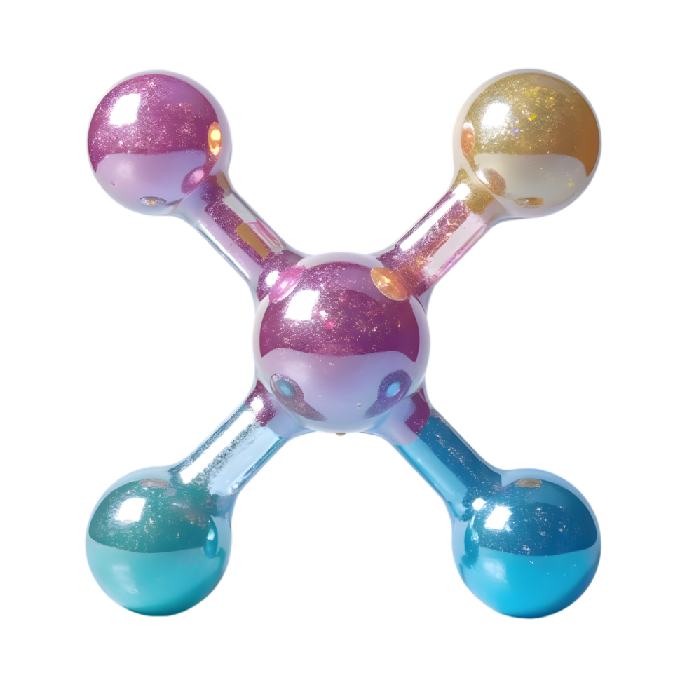 Molecular Structure Illustration with Transparent Background for Science png