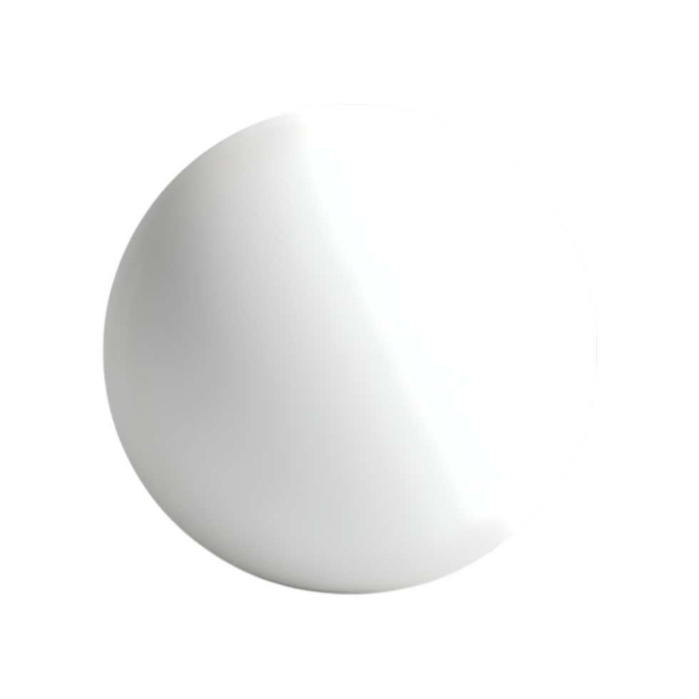 Minimalist White Orb with Soft Gradient on Transparent Background png