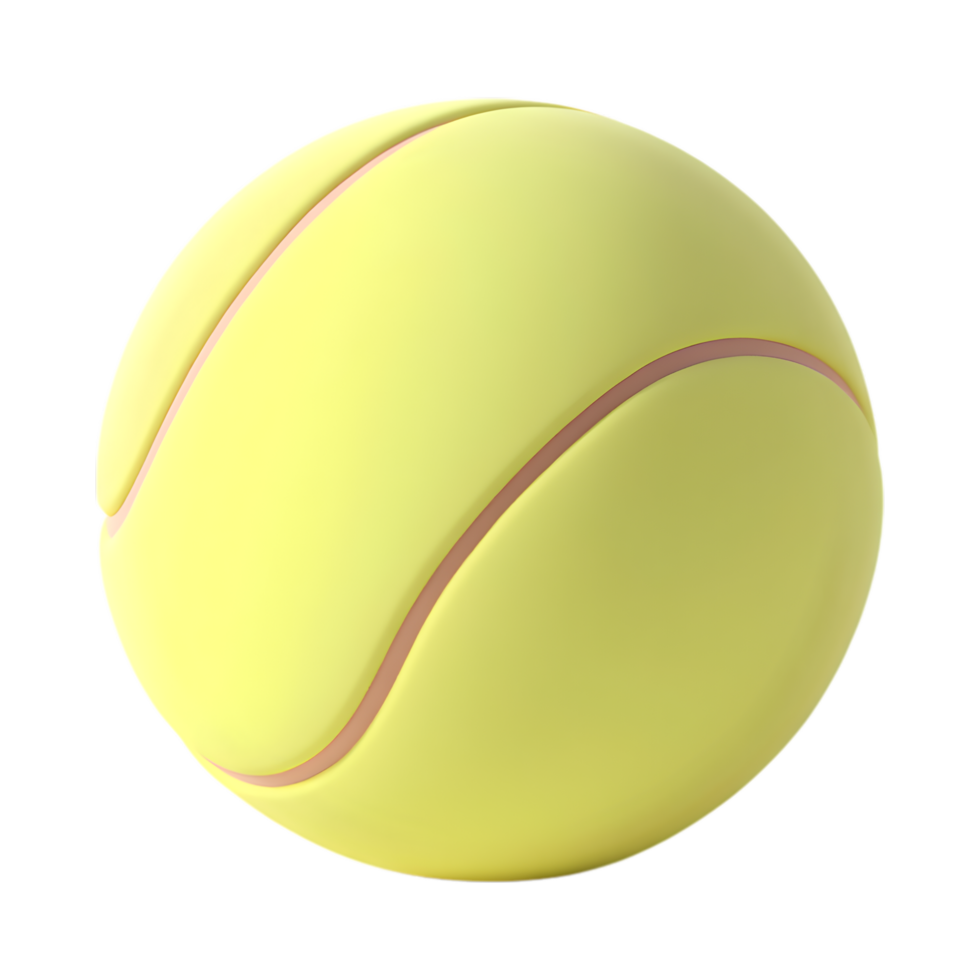 Isolated tennis ball on transparent background, rendered in 3D with smooth lighting png