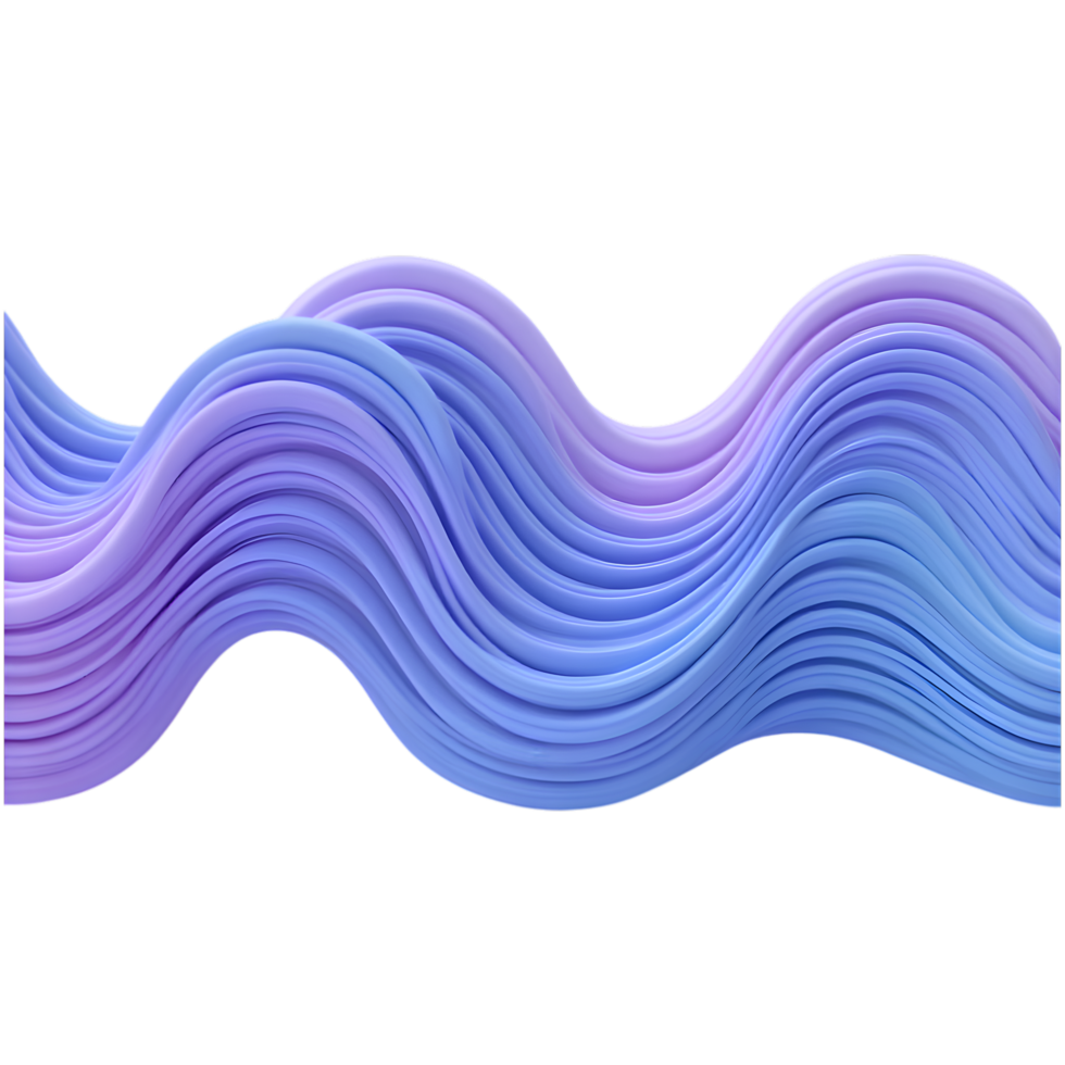 Elegant Flowing 3D Ribbon Wave with Gradient Hues on Transparent Backdrop png