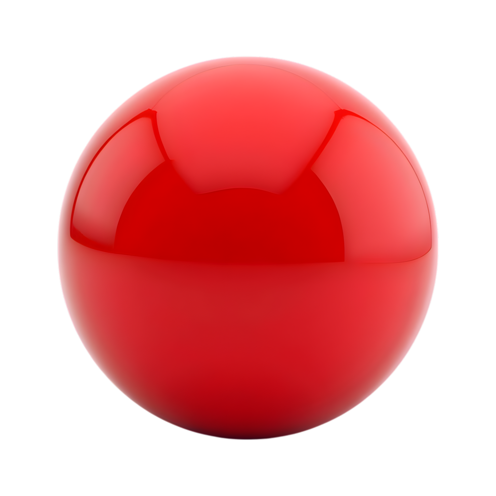 Shiny Red Sphere with Smooth Reflections Isolated on Transparent Background png