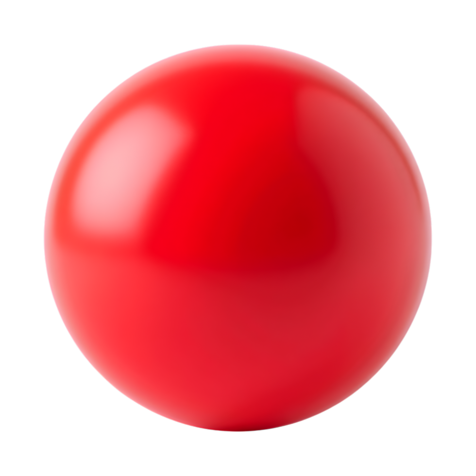 Red Spherical Object with Glossy Surface on a Transparent Background, Ideal for Graphic Design png