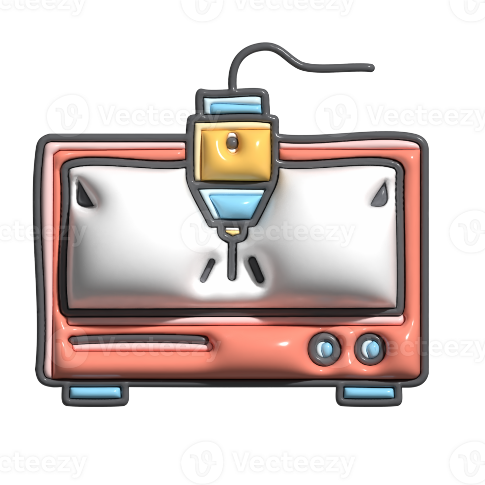 3D Cartoon 3D Printer Additive Manufacturing Icons png