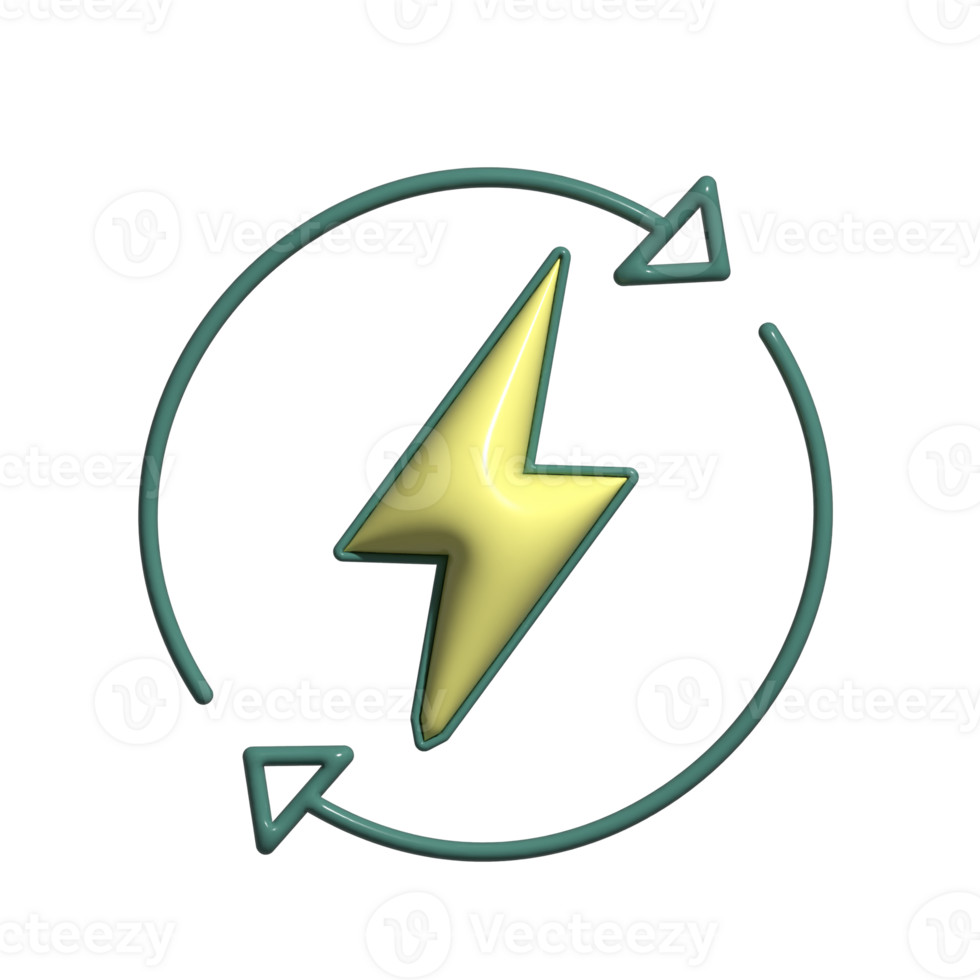 Adorable 3D Electricity Renewable Resources Symbols png
