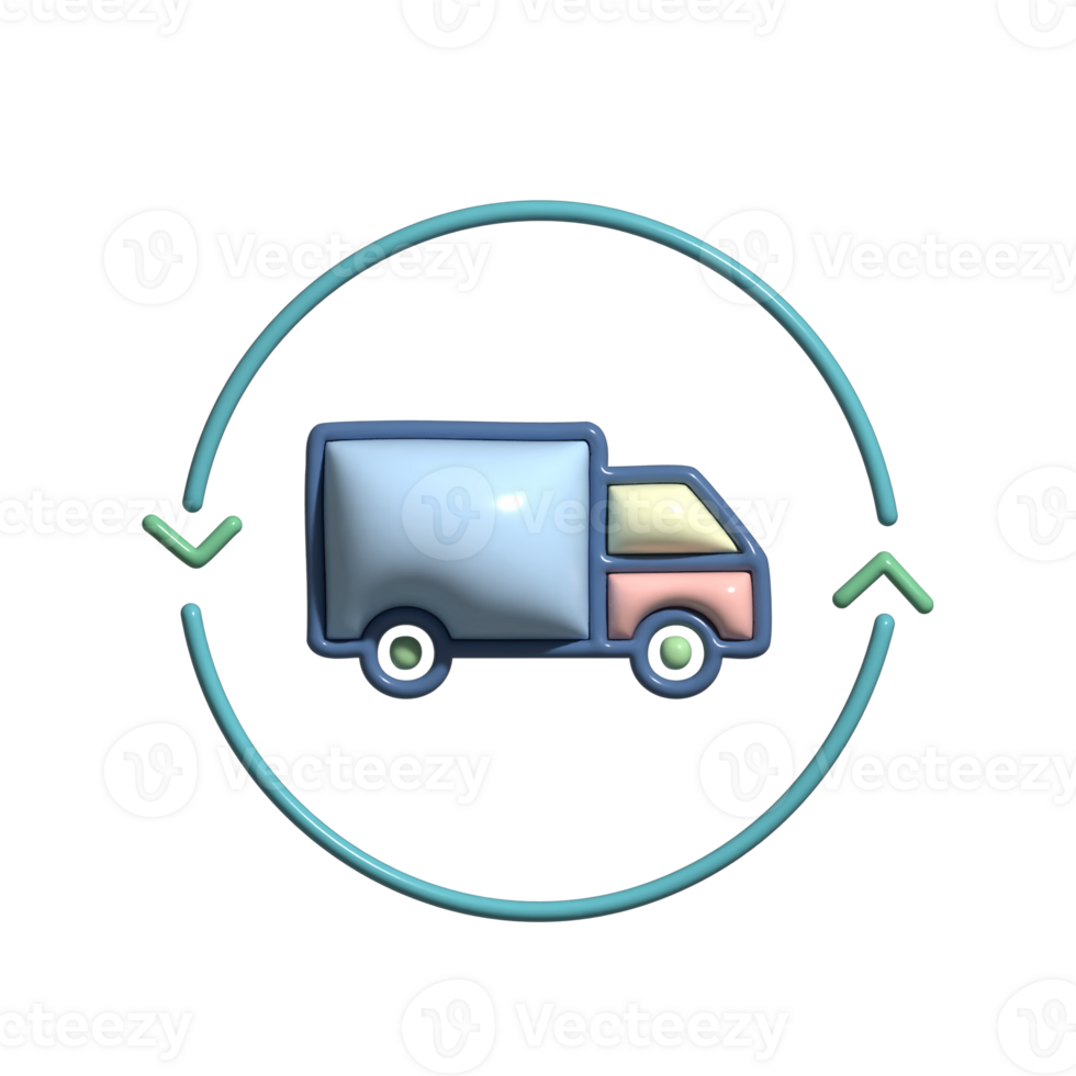 Efficient 3D Global Network Goods Flow Icons png