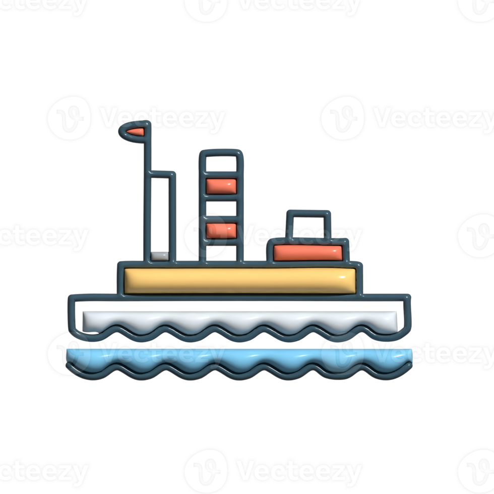 Busy 3D Seaport Cargo Terminal Icons png