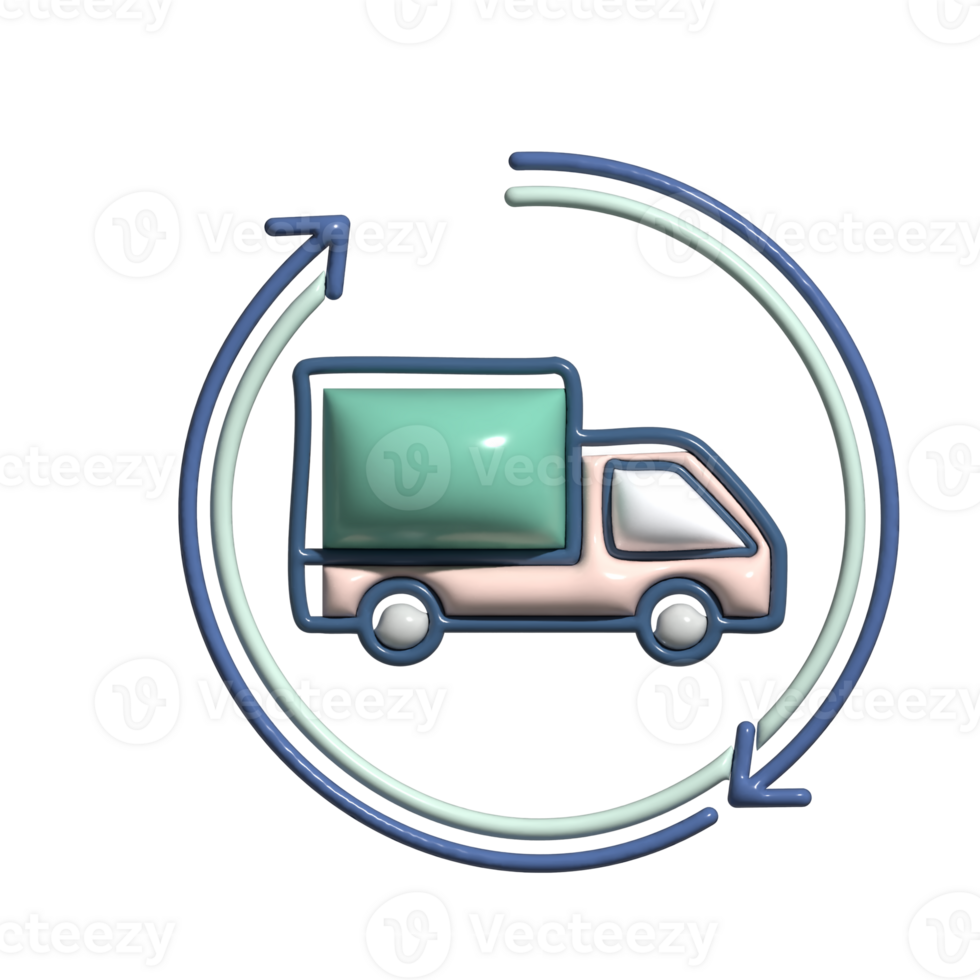 3D Cartoon Product Distribution Delivery Icons png