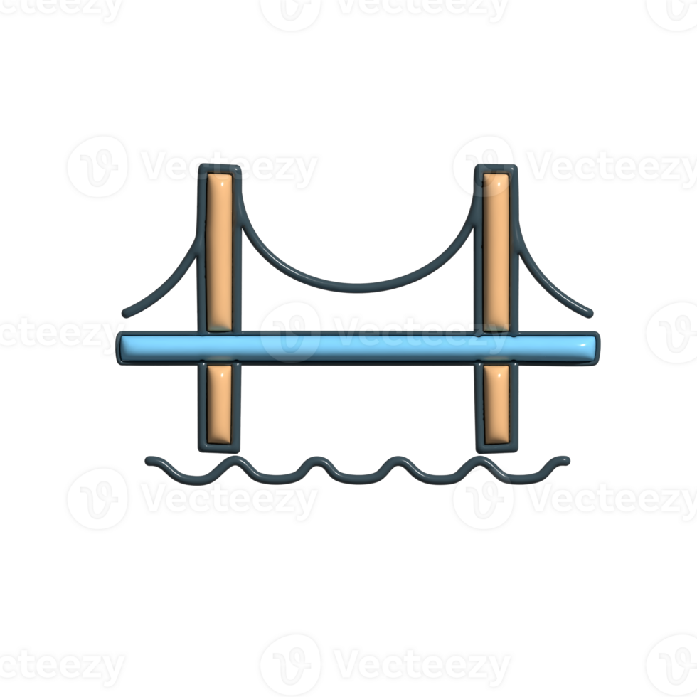 Modern 3D Structure Engineering Bridge Icons png