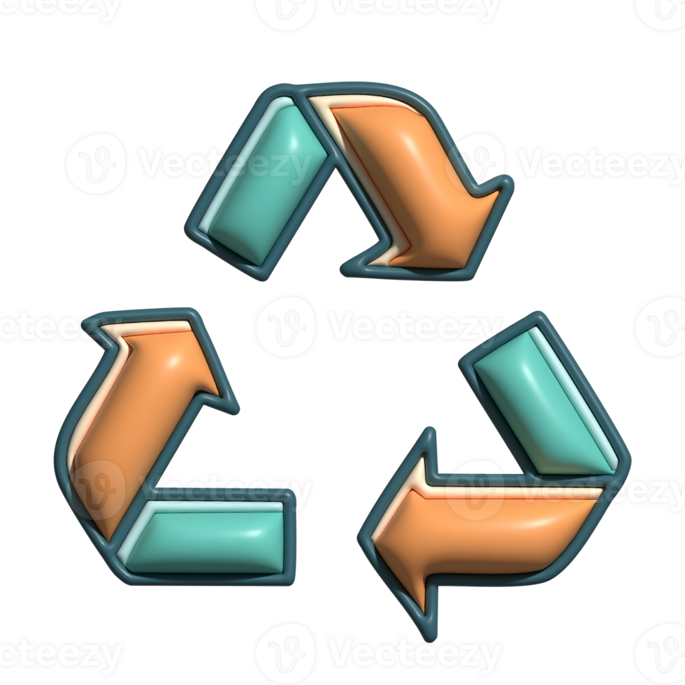 3D Cartoon Recycle Eco-Friendly Icons png