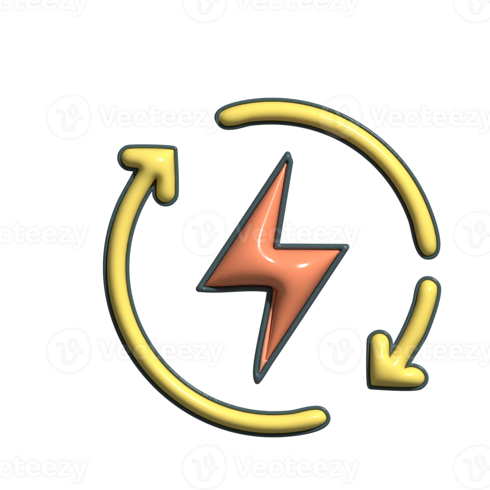 Sustainable 3D Eco-Friendly Power Generation Icons png
