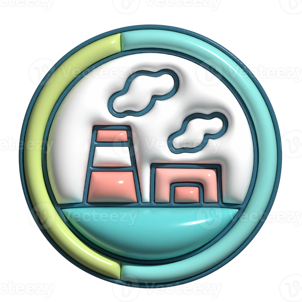 3D Cartoon Environmental Pollution Smog Icons png