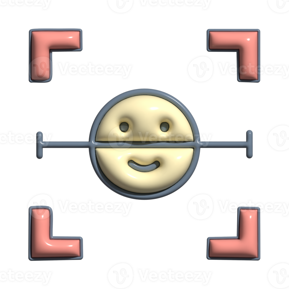 Modern 3D Identity Verification Access Control Icons png
