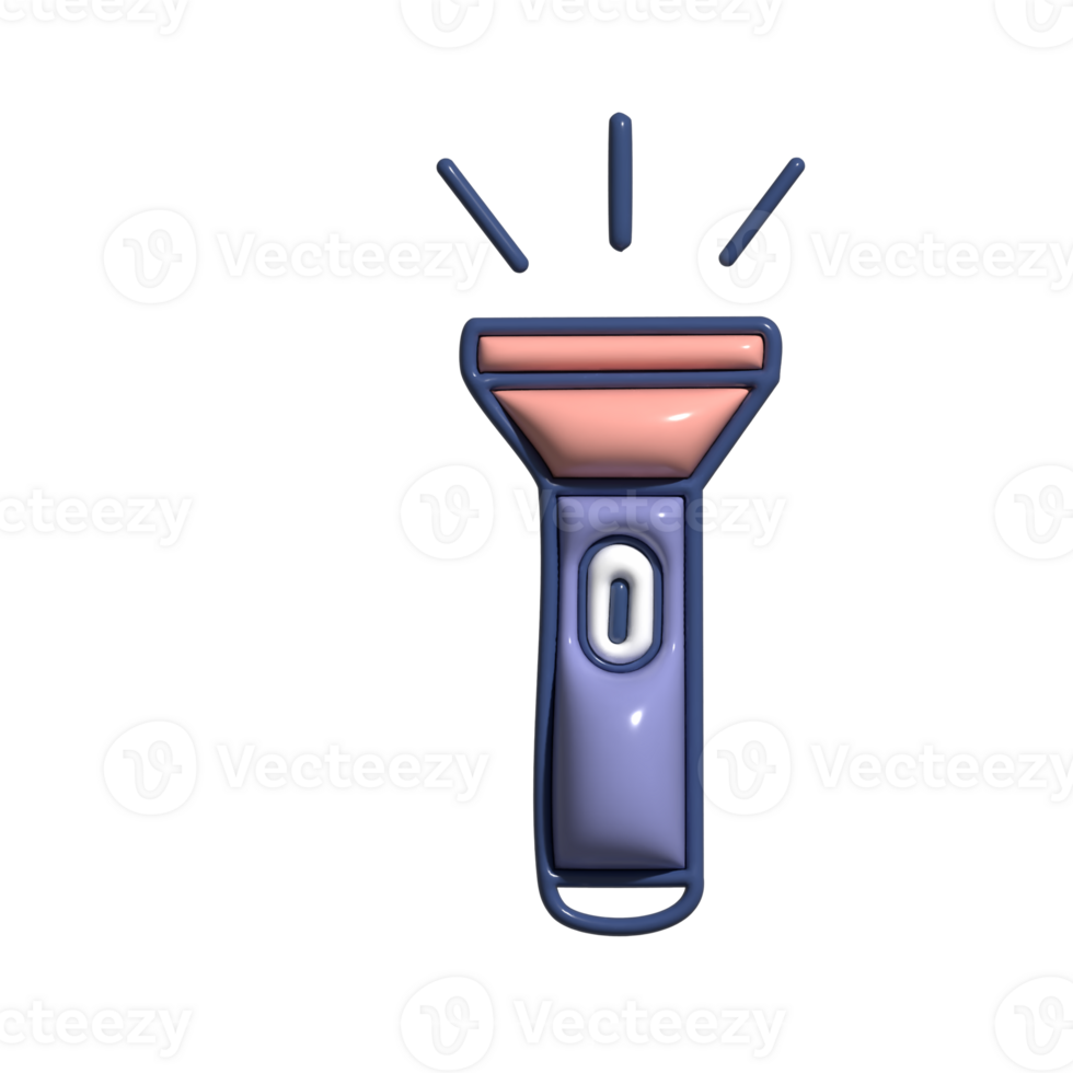 Modern 3D Torch Portable Lighting Icons png
