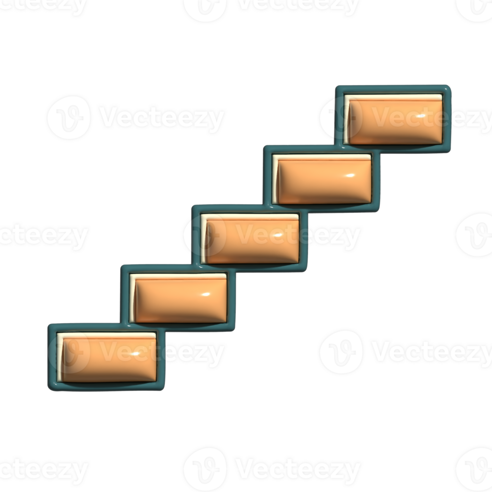 3D Cartoon Emergency Stairs Exit Route Icons png