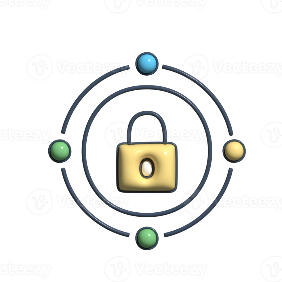 Modern 3D Online Confidentiality Digital Rights Icons png
