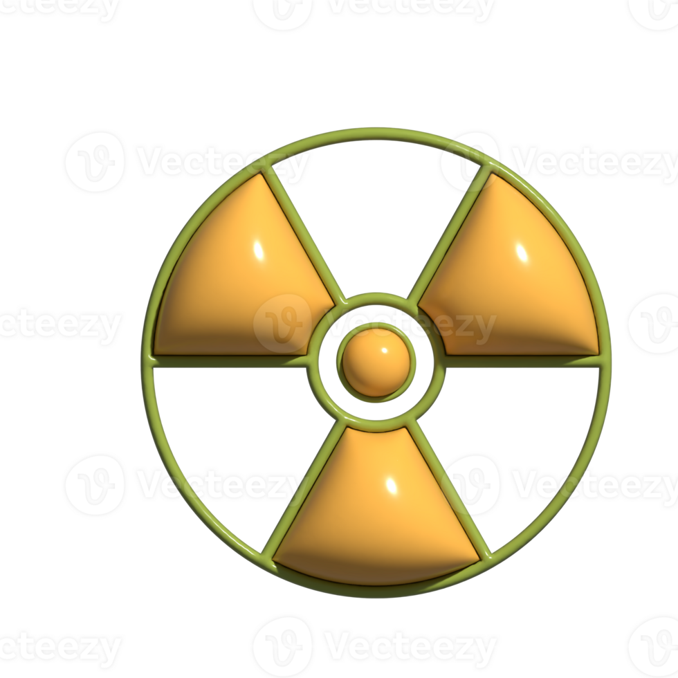 Critical 3D Ionizing Radiation Danger Sign Icons png