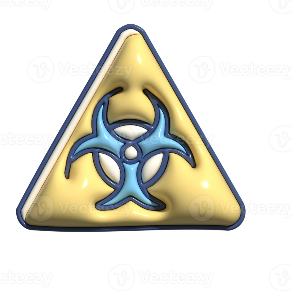 3D Cartoon Biohazard Biological Danger Icons png