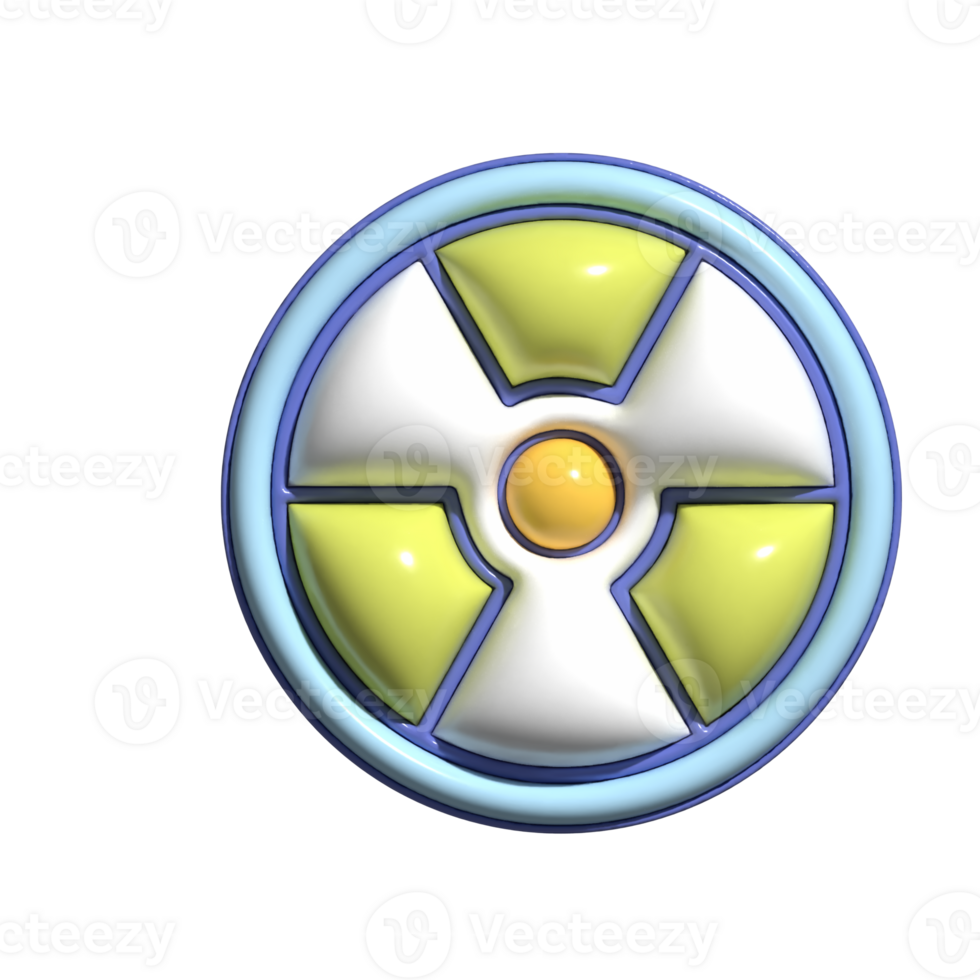 3D Cartoon Radiation Hazard Warning Icons png