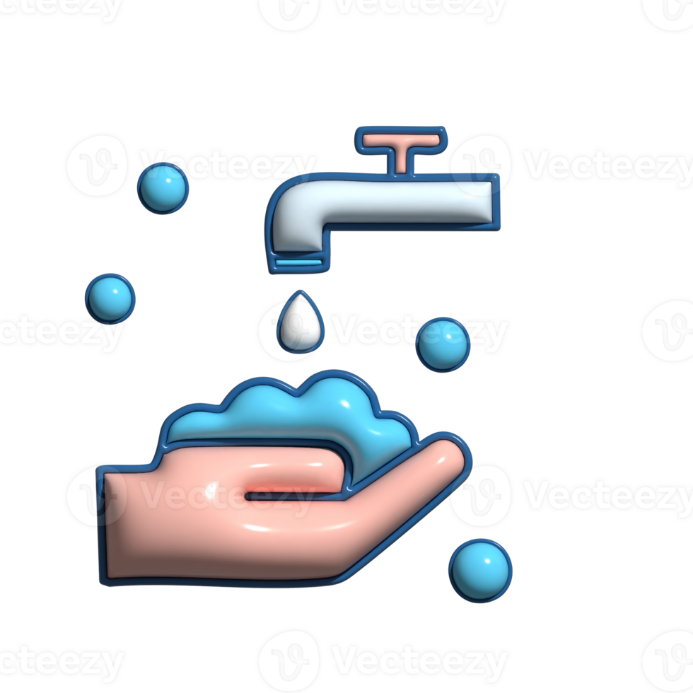 Adorable 3D Germ Protection Cleanliness Symbols png