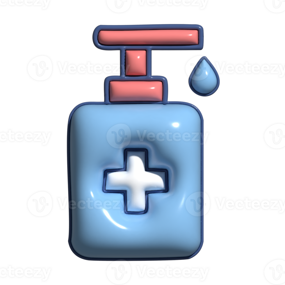 Adorable 3D Disinfectant Cleanliness Symbols png