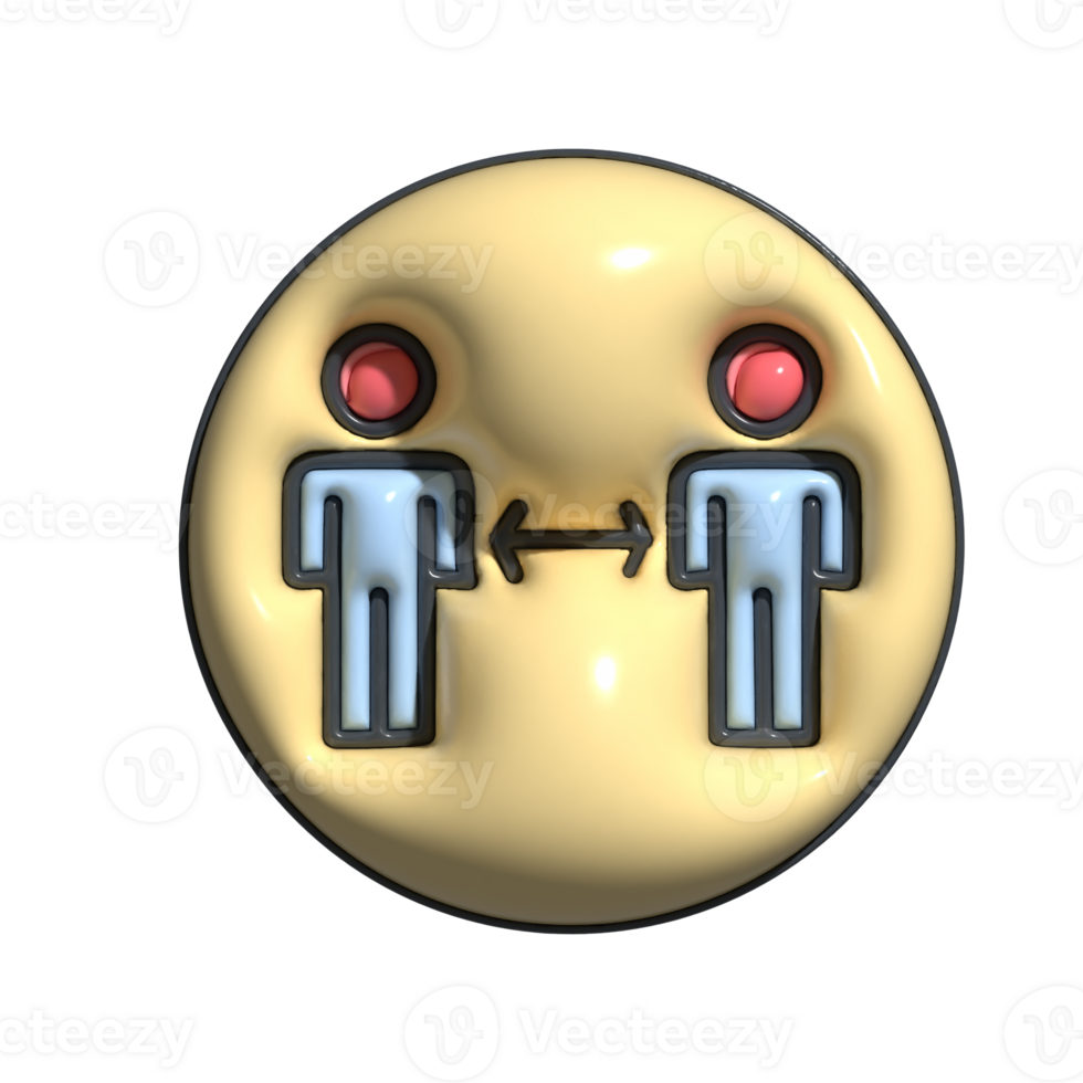 3D Cartoon Social Distancing Safe Space Icons png